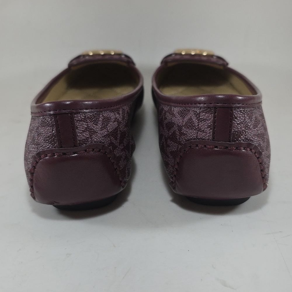 Michael Kors Lillie Merlot Flats with Gold Logo - Picture 3 of 7